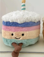 Boneka Jellycat Kue Ulang Tahun Seru dengan Isian Kapas PP, Kue Pelangi untuk Hadiah Ulang Tahun untuk Anak Laki-laki dan Perempuan (Tersedia)