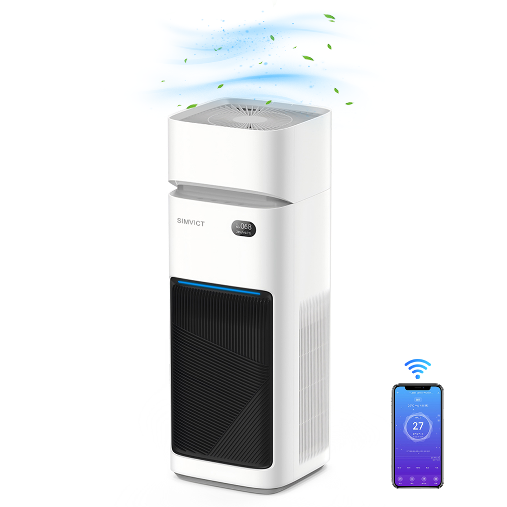 Electric Air Purifier Humidifier Combo H13 HEPA Filter UV Sterilization Quiet Operation APP Control Air Ionizer Plastic (780ft