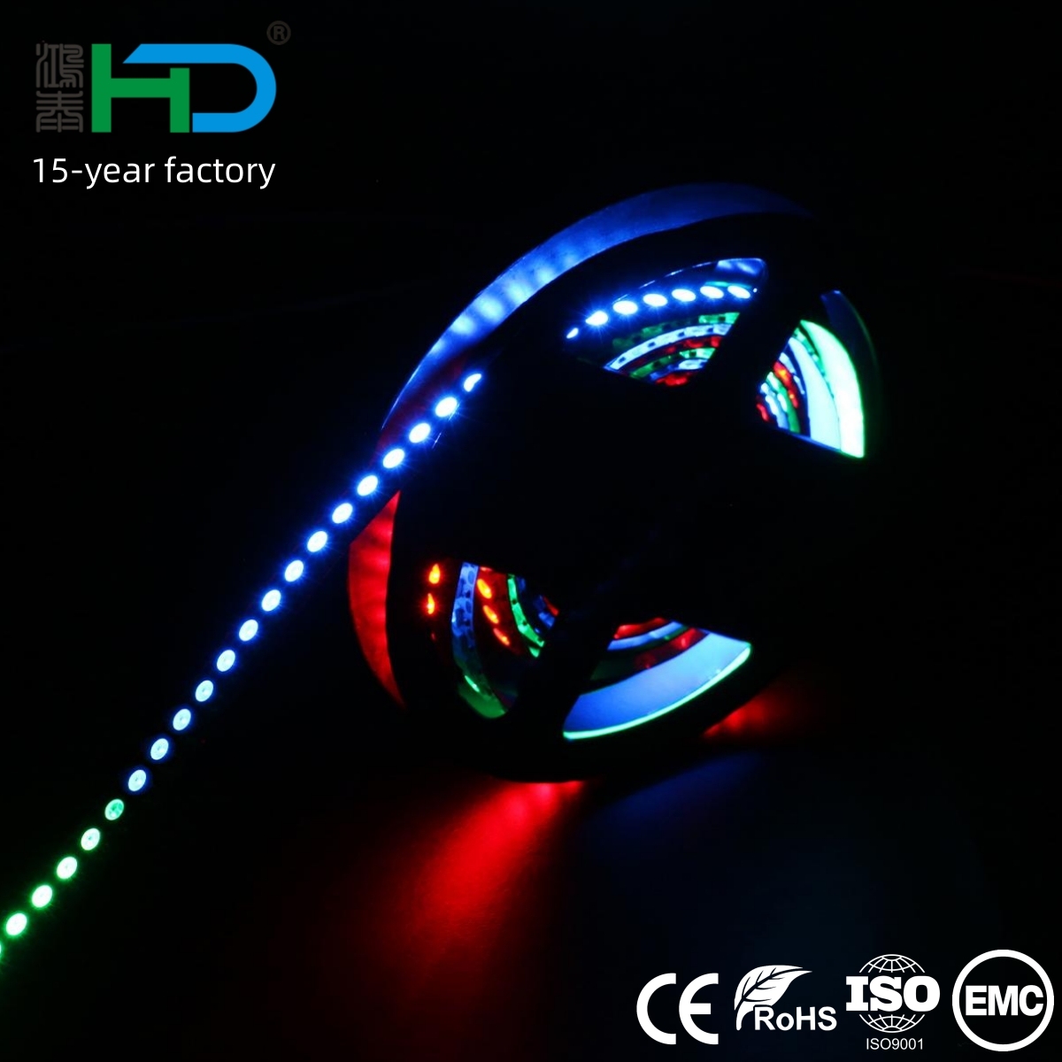 RGB LED Strip Lights with Music Sync 5V/12V App Control PCB Material Landscape Lighting