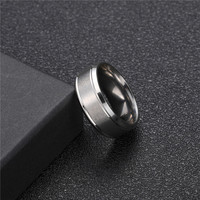 Modeschmuck Ringe Männer DIY Titan vergoldet Gravur gebürstete Ringe 8mm Edelstahl Ewigkeit Band Ring für Männer