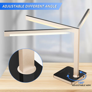 Lámpara de escritorio LED de aluminio de 15W, estación de carga, lámpara de mesa regulable para el hogar, oficina, dormitorio, Color 4 modos de temperatura de, puertos tipo C - Product Image 4