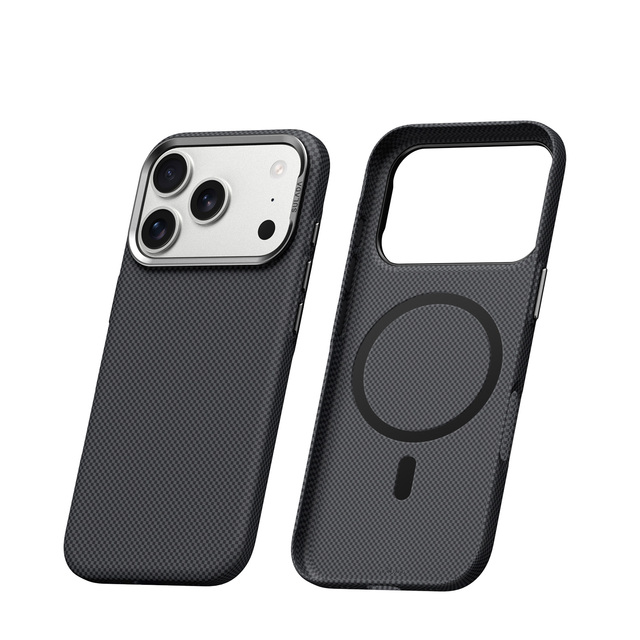 High Quality Real Carbon Fiber Aramid Fiber Magnetic Case for IPhone 17 16 Pro Max Kevlar Lightweight Shockproof Protector Cover