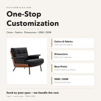 Fauteuil lounge en cuir avec structure en bois et pieds en métal, siège rembourré, personnalisable OEM pour hôtel et bureau