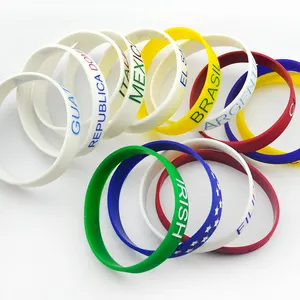 Promotional Rubber Bracelet Custom Logo Debossed Wrist Bands Silicon Wristband Bracelet