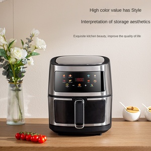 หม้อทอดไร้น้ำมันสแตนเลสสตีลมองเห็นได้ชัดเจนไร้ควันความจุขนาดใหญ่ใช้ในครัวเรือนทำอาหารได้ง่ายไม่ติด8L หน้าจอสัมผัสระบบไฟฟ้าอัจฉริยะ - Product Image 2