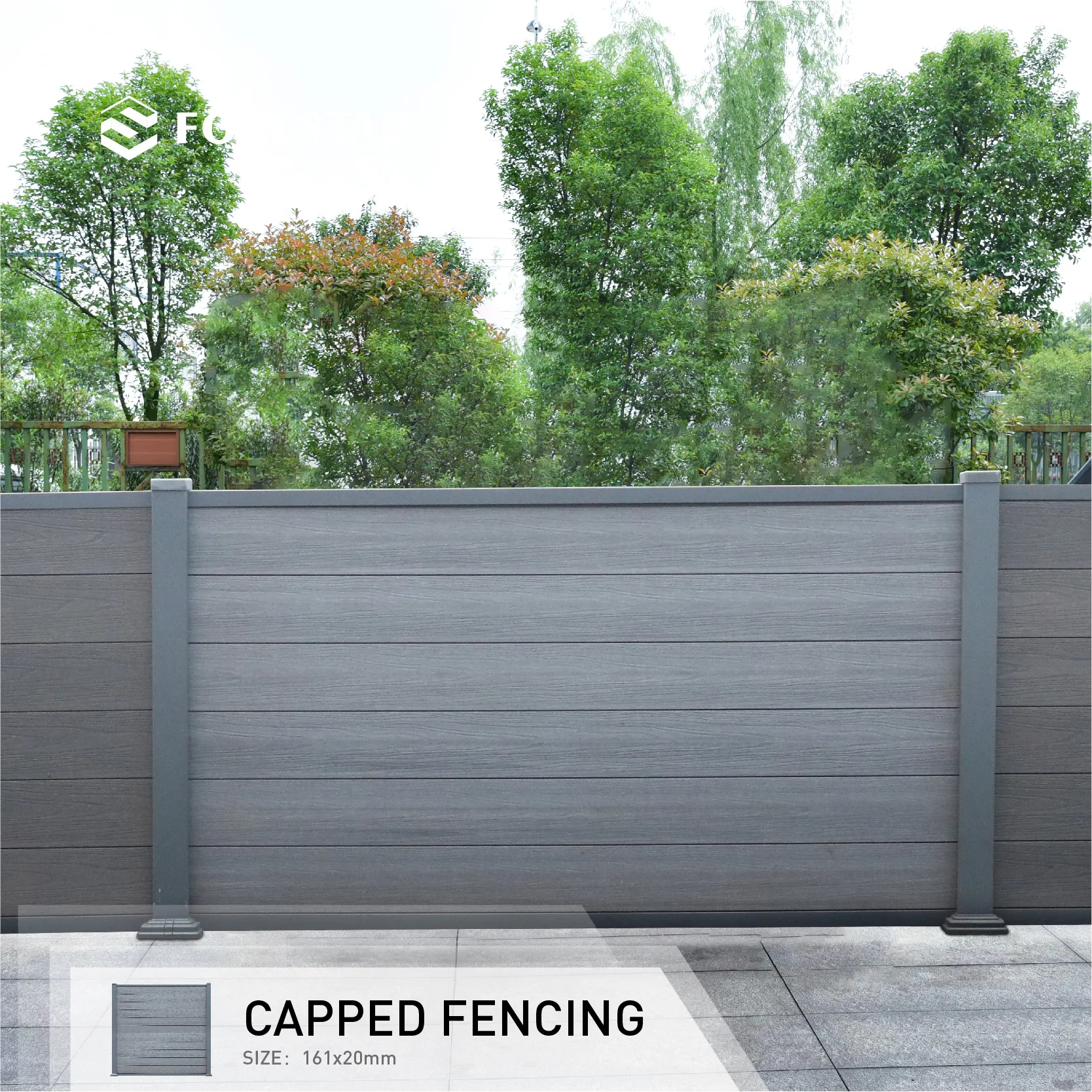 Best Price Special Offer yard and garden durable fence panels for home vertical panel outdoor wpc fence