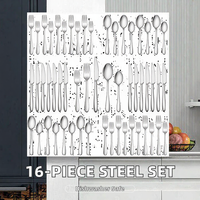 Ensemble de 24 cuillères à dîner en acier inoxydable, design moderne, poli miroir, passe au lave-vaisselle, pour la maison, les restaurants, les fêtes, MORADABAD