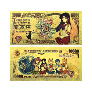 Uang Kertas Emas Anime Sailor Moon 10 Gaya Dua Sisi 16x7.5cm Cetakan Foil Emas Uang Koleksi Jepang Hadiah Karakter Kawaii - Product Image 5