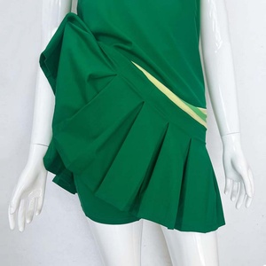 Women's Custom Summer Sports Dress for Outdoor Fitness Active Pickleball Tennis Skorts Polyester Clothing Sexy Sporty Green - Product Image 4