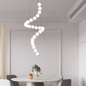 โคมไฟระย้าทองแดงสีทองสไตล์อิตาเลียนโคมไฟระย้าดีไซน์สีขาวมุกโคมไฟในร่มสำหรับร้านอาหารบ้านห้องนั่งเล่น - Product Image 6