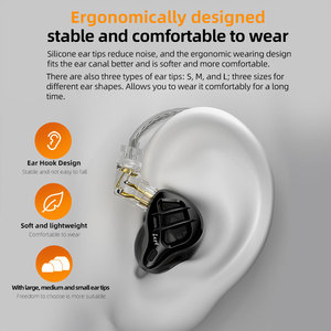 Écouteurs intra-auriculaires <span class=keywords><strong>KZ</strong></span> ZAR en métal, technologie hybride 1DD+7BA, basses HIFI, moniteur intra-auriculaire, casque sport à réduction de bruit - Product Image 6