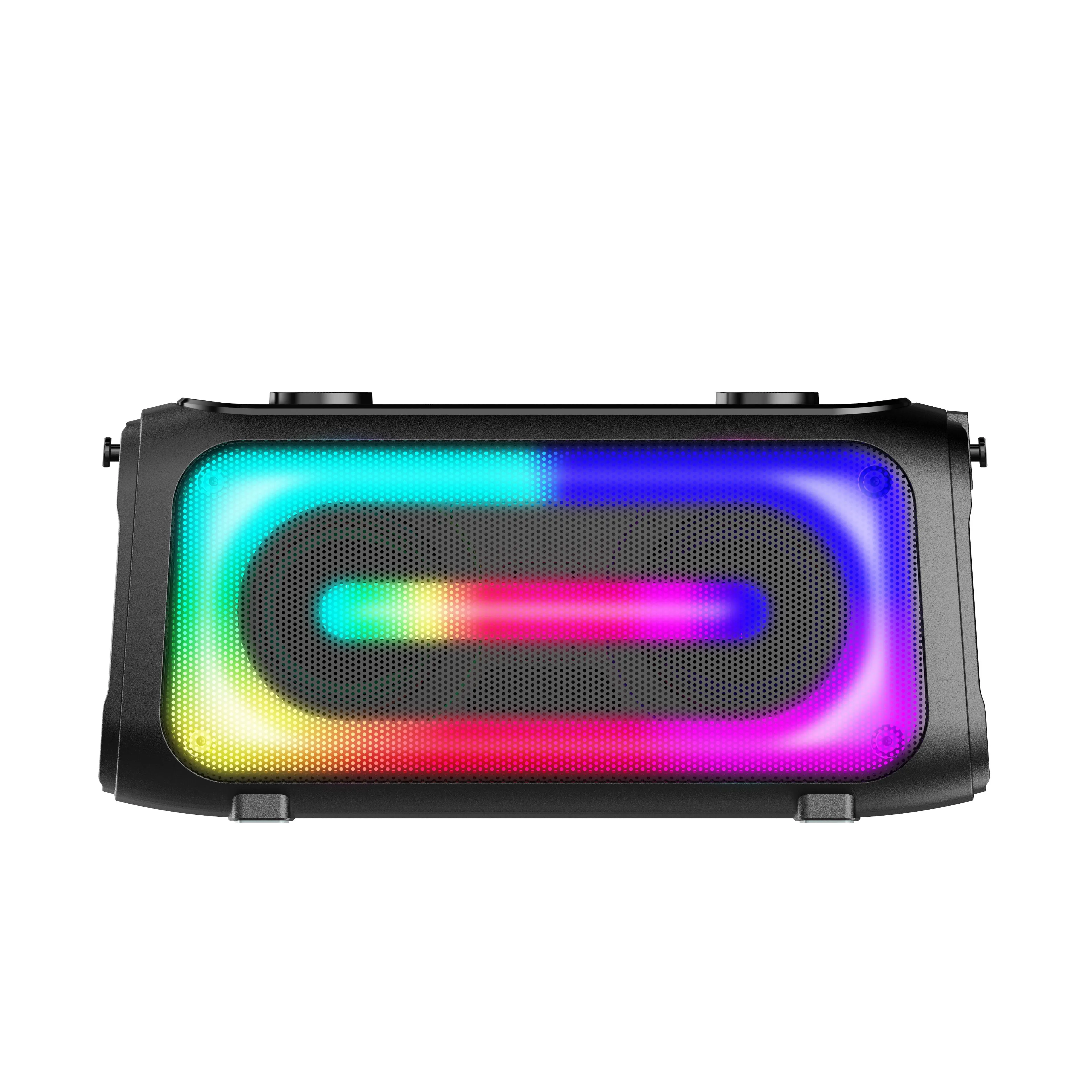 DELUXE AV Baru Murah Mini Bluetooth Karaoke Bass DJ Speaker Nirkabel Portabel dengan Rolling Light Boombox dengan Tali Bahu