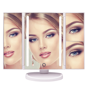 <span class=keywords><strong>Espejo</strong></span> cosmético LED Plegable - <span class=keywords><strong>Espejo</strong></span> tríptico <span class=keywords><strong>de</strong></span> Maquillaje con iluminación - <span class=keywords><strong>Espejo</strong></span> con Pliegues <span class=keywords><strong>de</strong></span> aumentos - Product Image 1