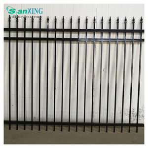 Black Powder Coated Steel Fence Panel Spearhead Top Metal Security Fence for Residential Commercial Outdoor Use - Product Image 3