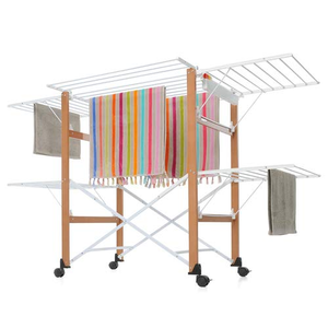 Séchoir à linge réglable en aluminium et nylon, pliable, à pousser et tirer, pour porte - Product Image 3
