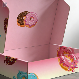 Boîte en papier pour emballage alimentaire de beignets, impression numérique personnalisée avec logo, qualité alimentaire, design élégant - Product Image 6