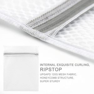 Tamaño personalizado de fábrica 3 uds panal duradero lavado <span class=keywords><strong>ropa</strong></span> <span class=keywords><strong>delicada</strong></span> malla bolsas de lavandería con cremallera - Product Image 4