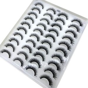 Faux <span class=keywords><strong>cils</strong></span> naturels longs en vison, lot de 20 paires, extension à la main, <span class=keywords><strong>volume</strong></span> <span class=keywords><strong>3d</strong></span>, maquillage, nouveau - Product Image 2