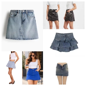 Summer Style Women's High Waist Denim Skirt Solid Color Casual With <b>Pockets</b> Regular Fit A-Line Mini Skirt - Product Image 2