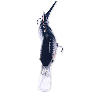 Nuovo elenco artificiale 100mm Multi colore occhi 3d segmento di plastica dura <span class=keywords><strong>pesca</strong></span> 6 esca snodata - Product Image 2