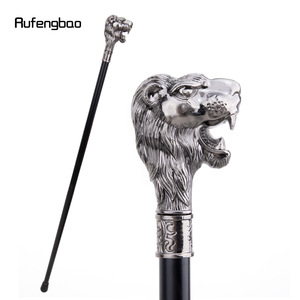Bastón de Metal Silver Lion Script Killer con Punta de Goma, Accesorio para Caballero - Product Image 1