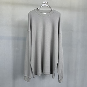 T-shirt termica da uomo personalizzata in 100% cotone pesante, a maniche lunghe, girocollo, stile streetwear, di lusso - Product Image 5