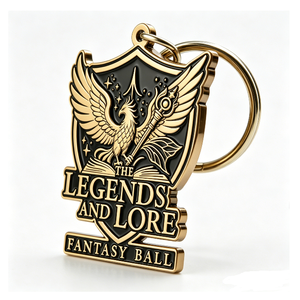 พวงกุญแจโลหะผสมสังกะสีรูปนกฟีนิกซ์แฟนตาซี 3 มิติ แบบกำหนดเอง ชุบทองเคลือบแข็ง น้ำหนักเบา ของที่ระลึกงานอีเว้นท์รูปการ์ตูน - Product Image 3