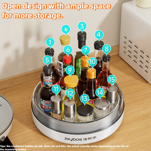 Joybos rak penyimpanan dapur Modern, rak penyimpanan bumbu dan riasan, wadah plastik berputar 360 ° - Product Image 3