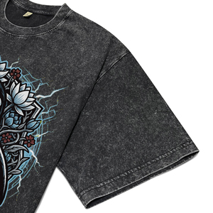 <b>Men's</b> Cotton Acid Wash Garment Dye Stretchy T-Shirts Custom High Quality Pattern Print O-Neck Short Sleeve Vintage Breath Tees - Product Image 5