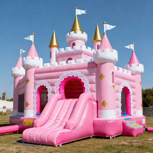 Castelo Inflável Comercial Princesa Rosa, Castelos Infláveis para Casamentos, Trampolim Adequado para Crianças e Adultos - Product Image 1