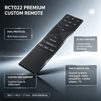 Télécommande vocale IR BLE à 22 touches RCT022, 2 piles AAA, design entièrement en silicone pour lecteur vidéo, OEM ODM