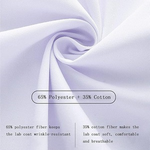 Hospitals Lab Coats Uniform Hospital Uniforms Lab Coat Cotton-Poly 3 <b>Pockets</b> Easy Care Breathable for Nurses Teams Unisex - Product Image 3