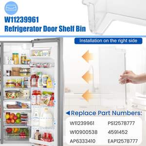 W11239961 W10900538 Remplacement du bac d'étagère de porte compatible avec l'étagère du réfrigérateur <span class=keywords><strong>Whirlpool</strong></span> Remplacement de l'AP6333410 4591452 - Product Image 5