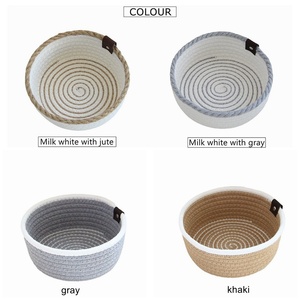 Panier de rangement en corde de coton tressée de haute qualité pour salle de bain, panier à linge en tissu pour vêtements, boîte de rangement moderne pour bureau - Product Image 4