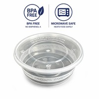 Food-grade Polypropylene Plastic Food Container Reusable Disposable Lid Transparent for Beautiful Food Presentation Instant