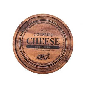 Utensilios de cocina de alta gama: plato para frutas y aperitivos con fregadero, tabla para queso, tabla para carne, plato redondo perforado de madera de acacia. - Product Image 4