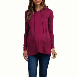 <span class=keywords><strong>Mama</strong></span> Maternité Femmes Pull Confortable Léger Terry À Manches Longues Vêtements De <span class=keywords><strong>Grossesse</strong></span> Personnalisé Allaitement Allaitement À Capuche - Product Image 4