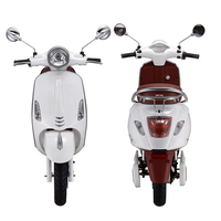 Motocicleta Eléctrica Clásica China de 1000w 60V 72v, Estilo Retro Italiano, con Batería de Litio Extraíble