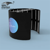 Boîtier de vogue de caméra vidéo OEM à 360 degrés avec taie d'oreiller en tissu de tension de lumière LED RVB pour toile de fond de cabine photo