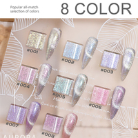 Vernis Gel UV Magnétique Holographique Effet Œil de Chat Cristal Aurore 8ml 8 Couleurs HS OEM Marque Privée Sans HEMA ni TPO pour Salon de Manucure