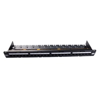 Panel Kabel Patch Terstruktur Gigabit 19 Inci 1U Rak Mount 24 Port Cat6 UTP RJ45 110 IDC T568A T568B Baja Canai Dingin CE RoHS