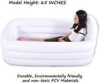 Baignoire portable gonflable, baignoire blanche durable avec grand dossier, piscine gonflable autoportante, salle de bain, spa à domicile