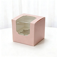 Boîte d'emballage en papier blanc pour pâtisserie et cupcakes sur mesure, qualité alimentaire, pour dessert individuel, pliable, avec fenêtre transparente