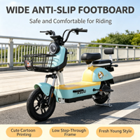 Bicicleta Eléctrica China de 350W/500W para Adultos, 48V, Batería de Plomo-Ácido, Dos Asientos, Scooter Eléctrico Urbano con Pedal