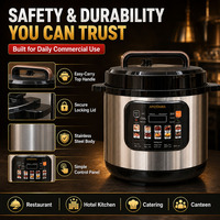 Cuisinière électrique à pression professionnelle de grande capacité 12L, multifonctionnelle avec cuve intérieure antiadhésive