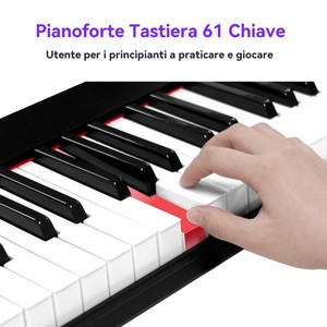 TERENCE PT-611 Portable <strong>Electronic</strong> Piano <strong>Keyboard</strong> 61-Key Digital <strong>Keyboard</strong> Rechargeable Battery Lightweight Electric Organ - Product Image 3