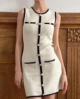 Usine directe en gros 2025 nouvelles femmes Sexy Slim Fit moulante couleur unie tricot Mini robes décontracté élégant mode pour dames
