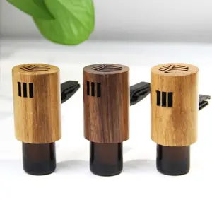 New design wood Car Diffuser Car Vent Clip Customized Gift Box Scented Wood Air Freshener Car diffuser