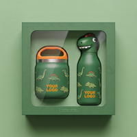 Ensemble de bouteille isotherme et de boîte à repas pour enfants Everich 3D Cartoon Animal, ensemble de déjeuner sous vide en acier inoxydable 304, logo personnalisé OEM