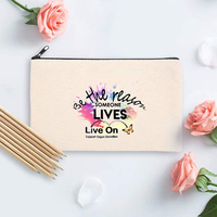 Sacs à porte-clés avec Logo personnalisé, pochette en tissu de coton à fermeture éclair pour emballage cosmétique